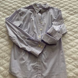 Banana Republic blue plaid long sleeve button up
